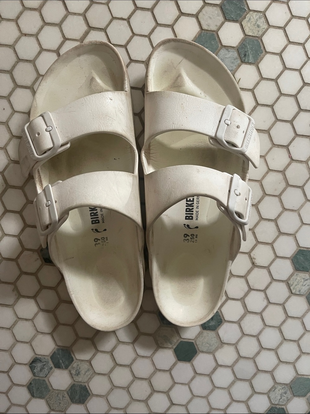 Birkenstock White EVA Arizona Two-Strap Sandals
